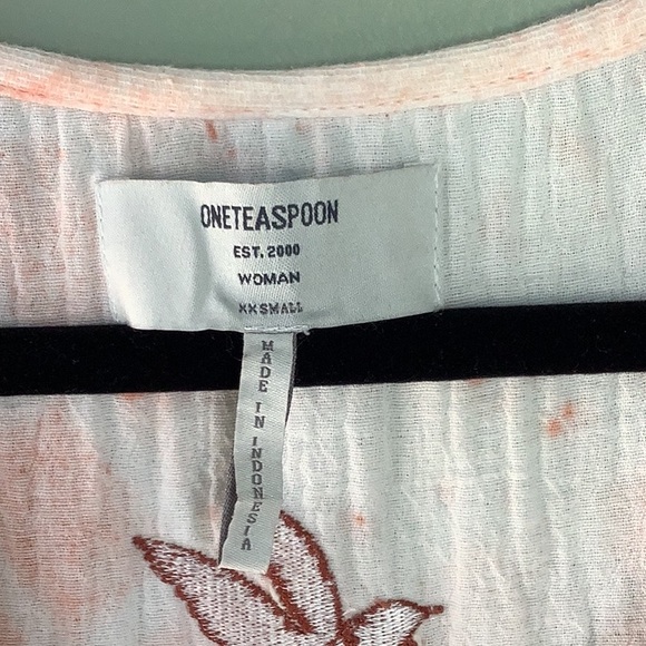 Super Cute Gauze Sun Dress peach/white tie dye - Picture 4 of 7